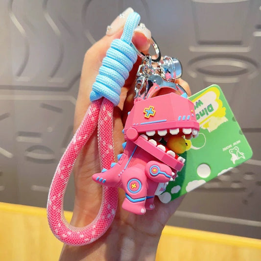 Cute Dinosaur Robot Keychain – Colorful & Fun Keyring Accessory V Boutique Studio