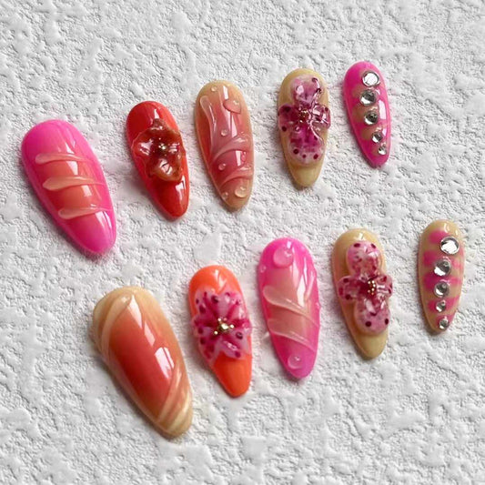 Coral Dream Press-on Nails V Boutique Studio