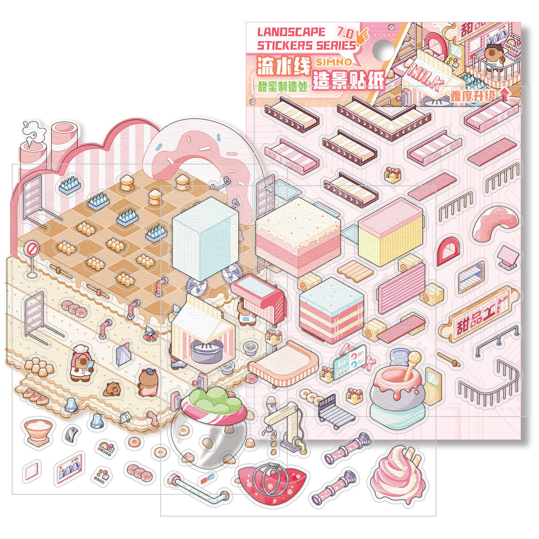 Factory Miniature Sticker Kit β 3D DIY Scene for Journals & Crafts