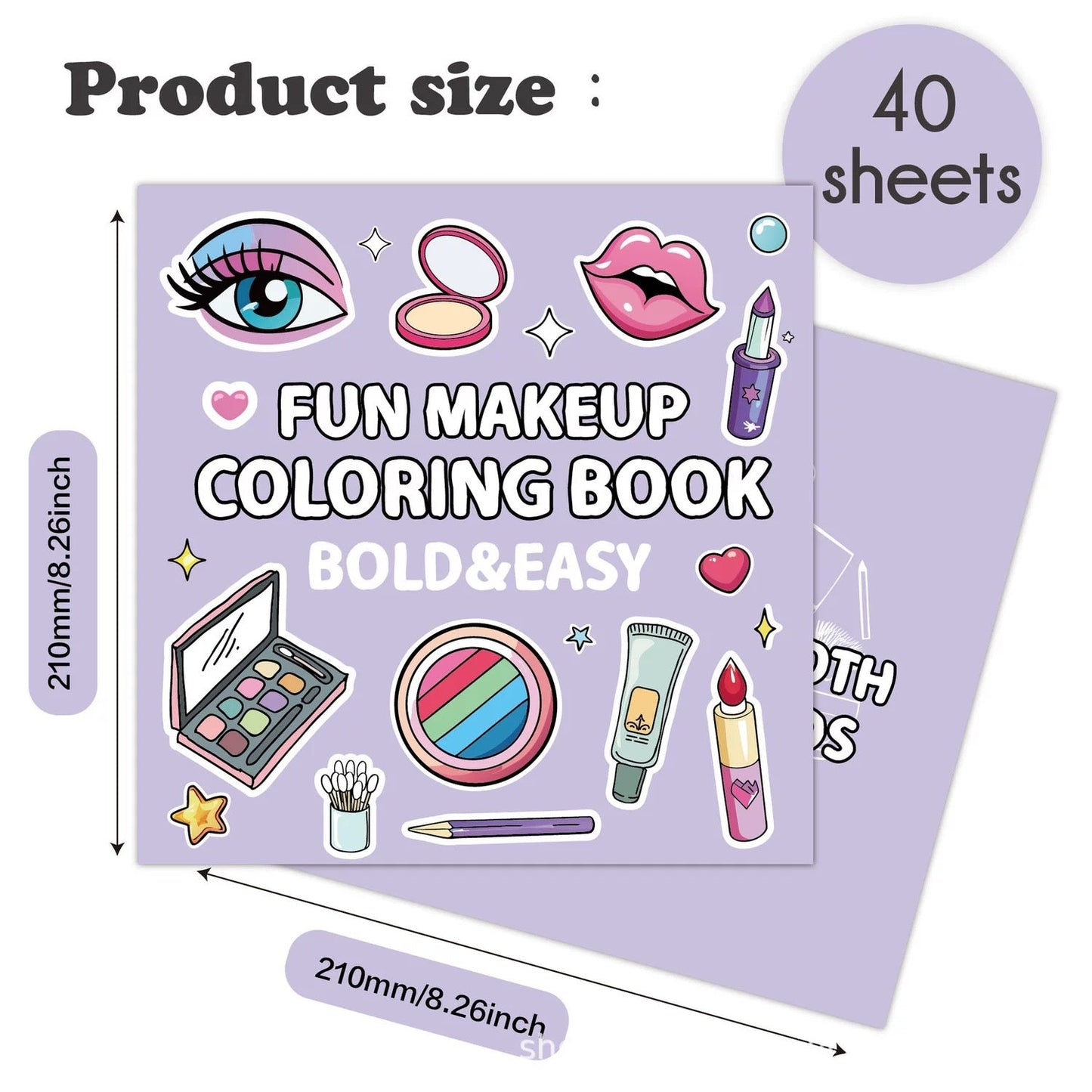 Fun Makeup Coloring Book – Bold & Easy Beauty-Themed Illustrations V Boutique Studio