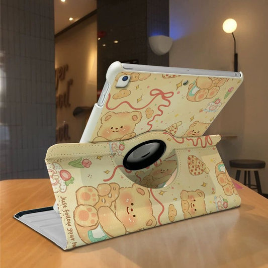 Butter Bear 360° Rotating iPad Case – Cute Stand Cover with Sleep/Wake