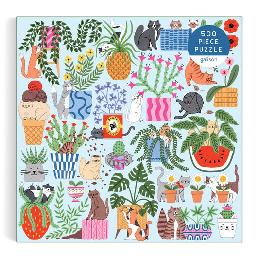 Cats in the Houseplants 500 Piece Puzzle Galison