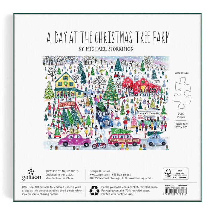Michael Storrings Christmas Tree Farm 1000 Piece Foil Puzzle Galison