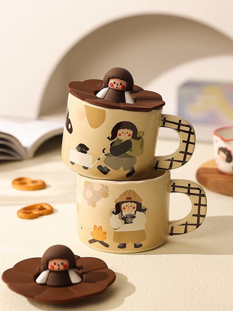 Camping Girl Ceramic Mug V Boutique Studio