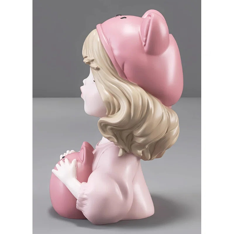 Cute Girl Pen Holder Desk Ornament