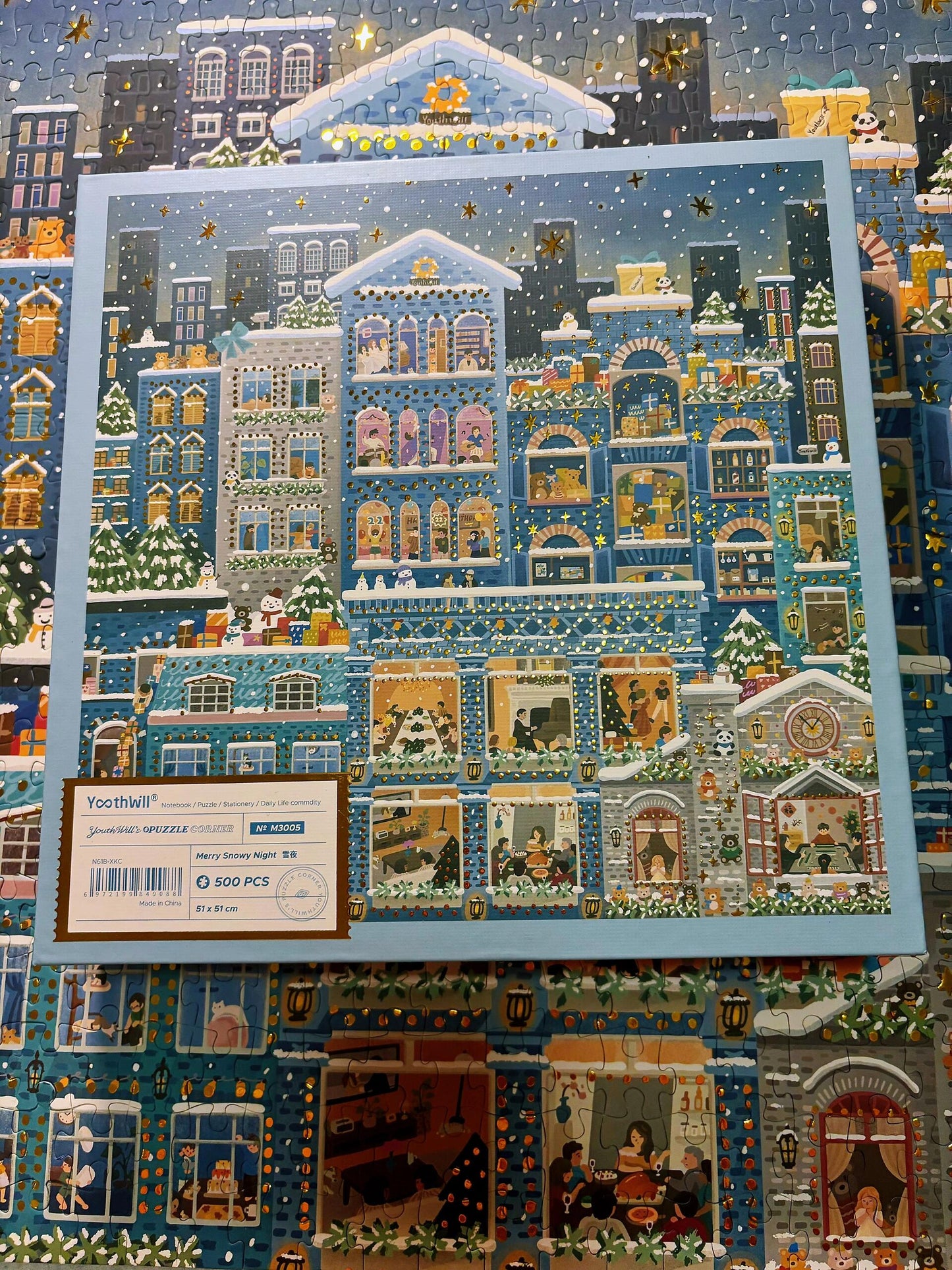 Merry Snowy Night 500 Pieces Foil Puzzle