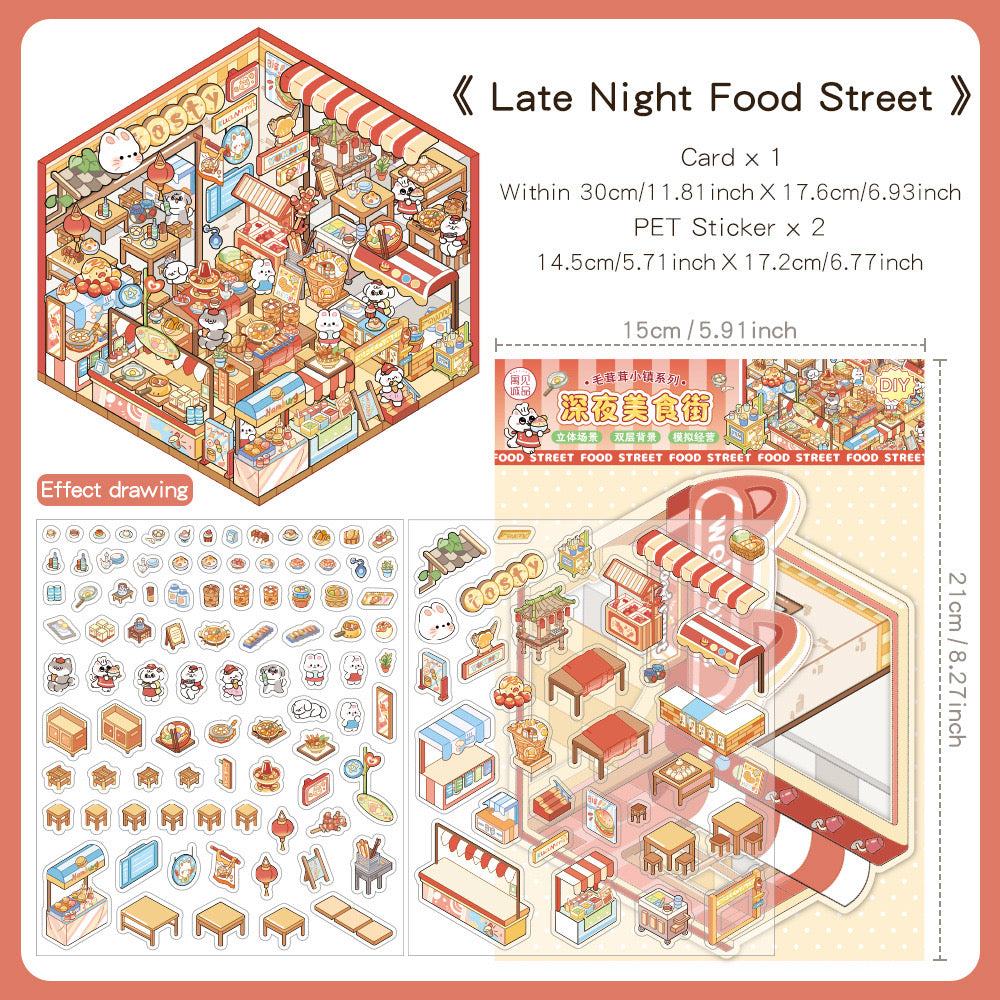 Whimsical 3D Mini World Stickers – DIY Scene Kit for Journals & Crafts