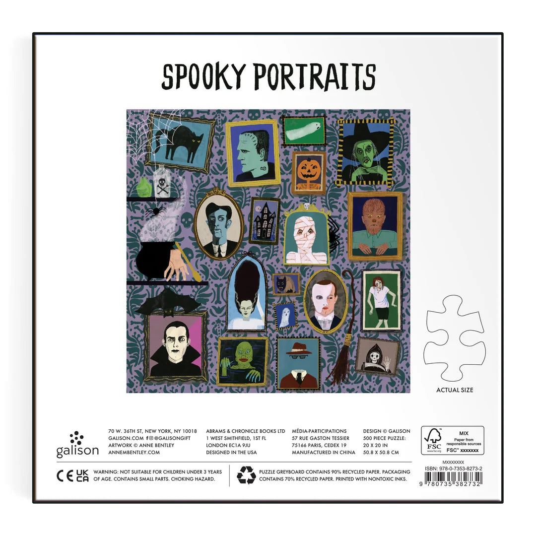 Spooky Portraits 500 Piece Foil Puzzle Galison