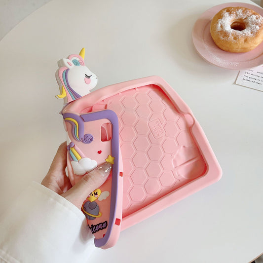Cute Unicorn iPad Case with 360° Rotating Stand – Shockproof & Fun