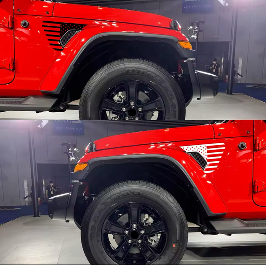 2 Pcs USA Flag Fender Vent Decals – Multi-Color Vinyl Stickers for Jeep V Boutique Studio