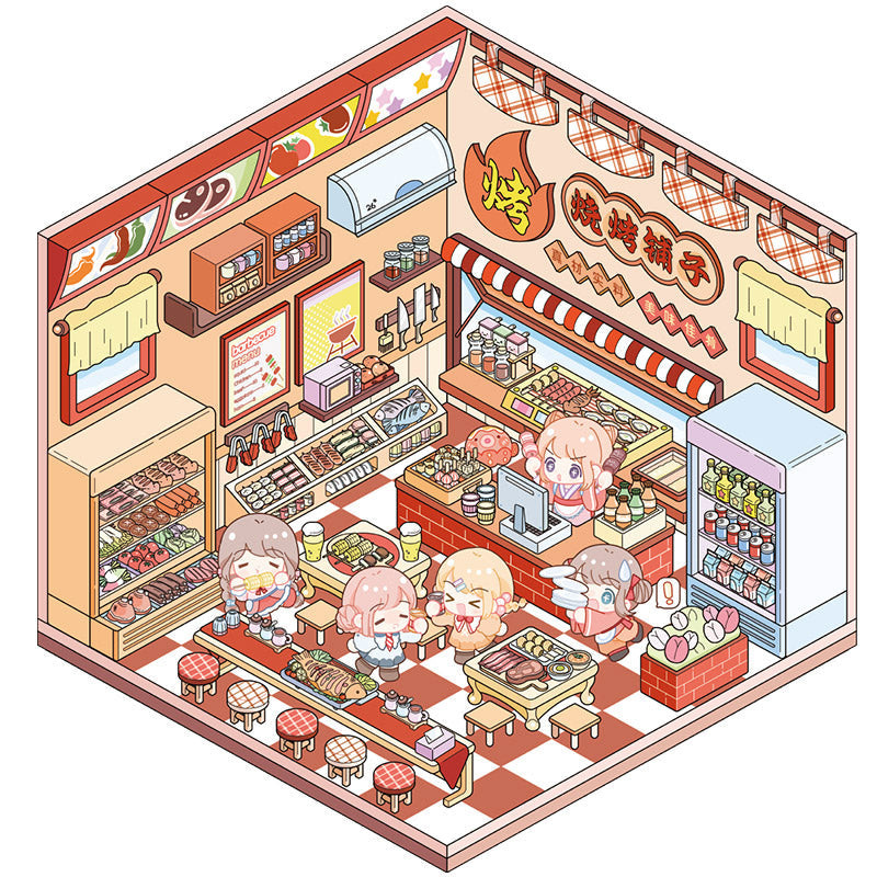 Mini Shop Room Stickers – 3D DIY Kit for Crafts & Journals