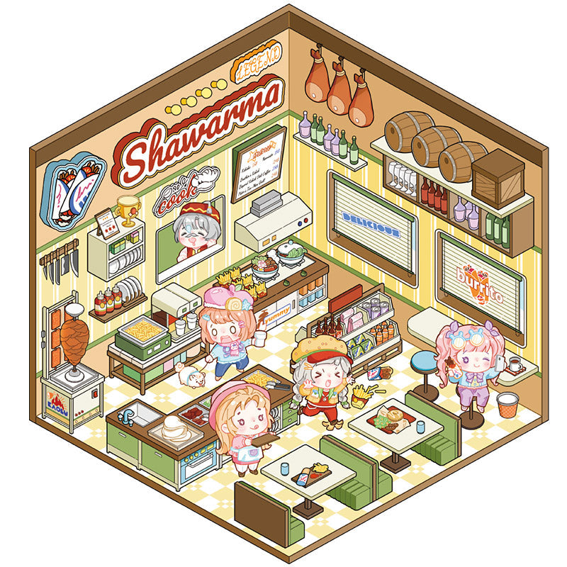 Mini Shop Room Stickers – 3D DIY Kit for Crafts & Journals