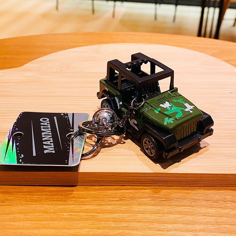Miniature Camouflage Jeep Keychain – Fun and Stylish Car Accessory