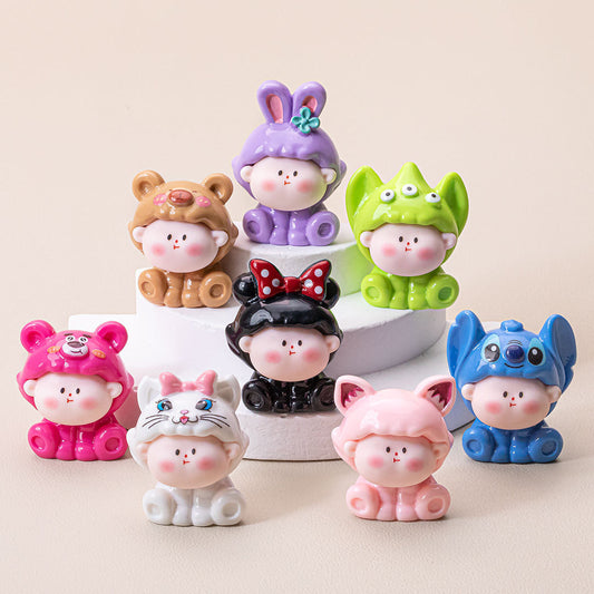 Resin Cartoon Baby Figurines – DIY Keychain & Craft Set