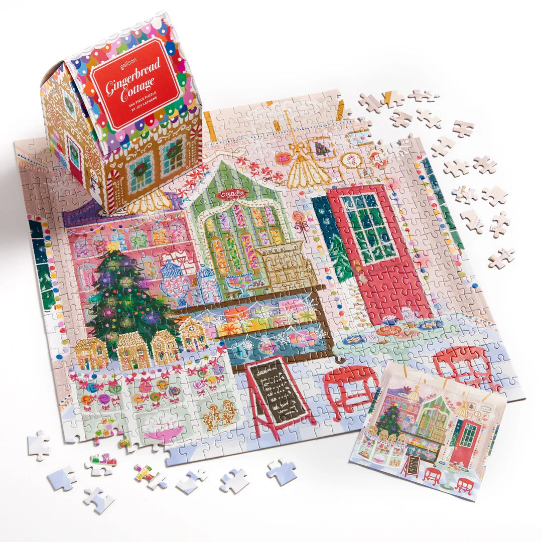 Joy Laforme Gingerbread Cottage 500 Piece Puzzle In A House Galison