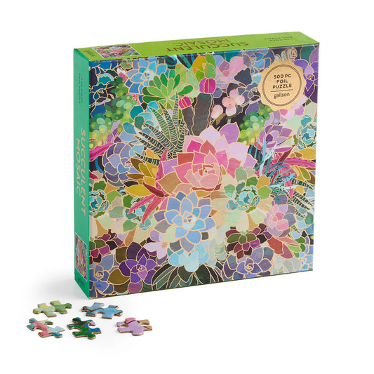 Succulent Mosaic 500 Piece Foil Puzzle Galison