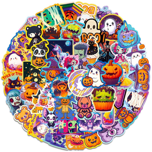Halloween Pumpkin Bat Castle Graffiti Stickers - 50Pcs V Boutique Studio-New