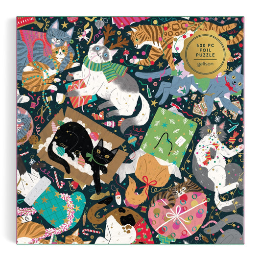 Catmas Chaos 500 Piece Foil Puzzle Galison