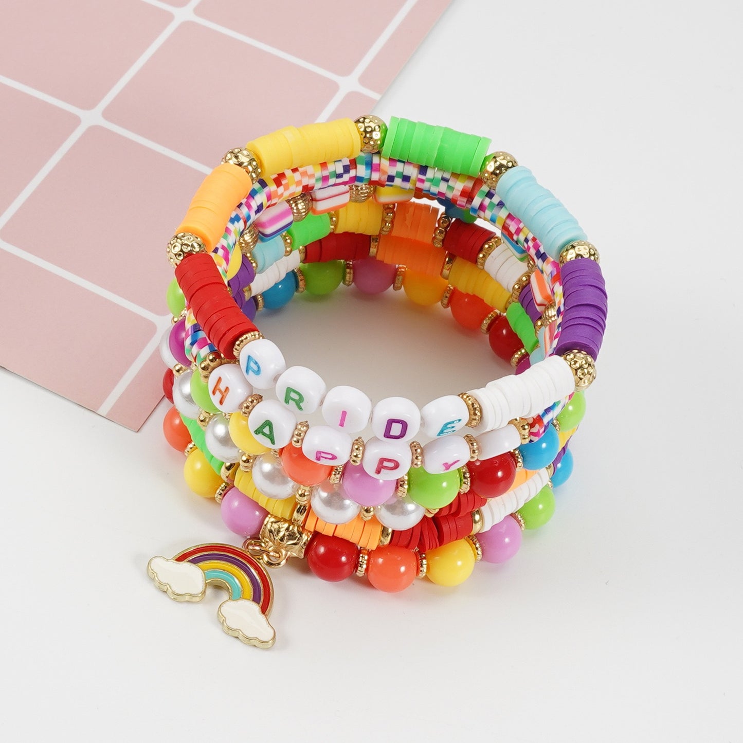 Pride Beaded Bracelet Stack – Rainbow Jewelry for Pride Month
