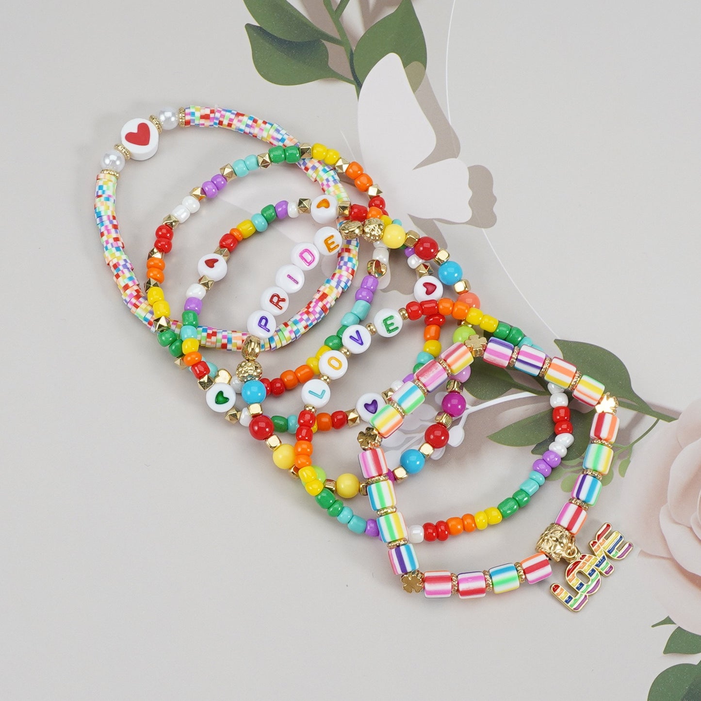 Pride Beaded Bracelet Stack – Rainbow Jewelry for Pride Month