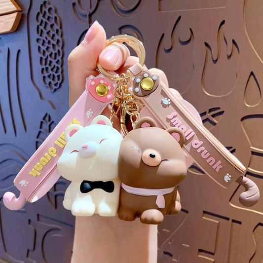 Kawaii Puppy Couple Keychain