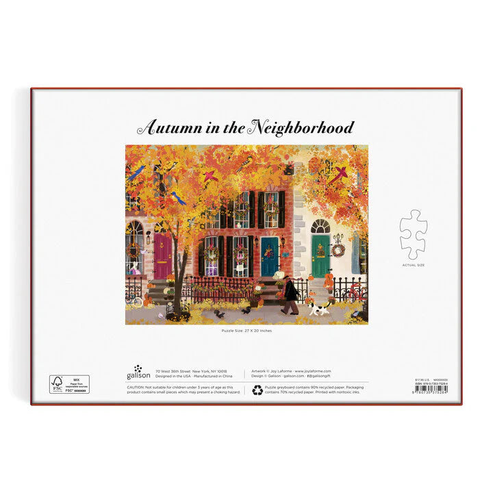 Autumn in the Neighborhood 1000 Piece Puzzle Galison