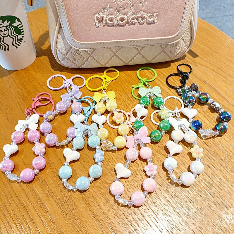 Bow knot Flower Bead Keychain V Boutique Studio