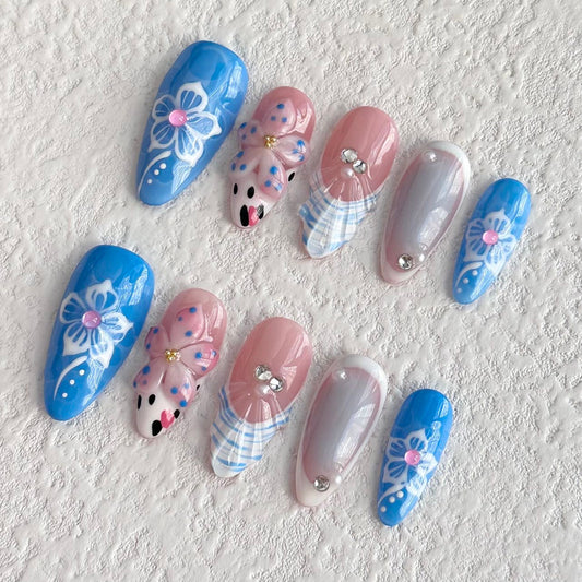 Blue Dream Press-on Nails V Boutique Studio