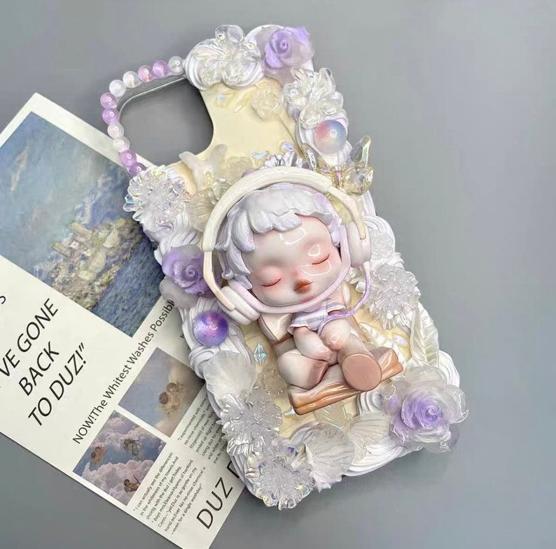 Handmade 3D Cream Doll Phone Case – Kawaii Design