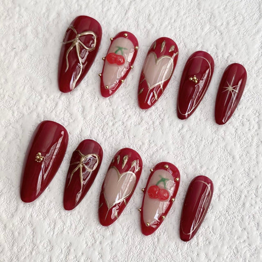 Sweet Cherry Press-on Nails V Boutique Studio