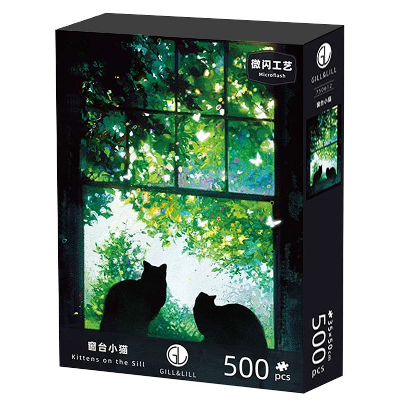 Gill & Lill Kittens on the Sill 500 Piece Puzzle Gill & Lill