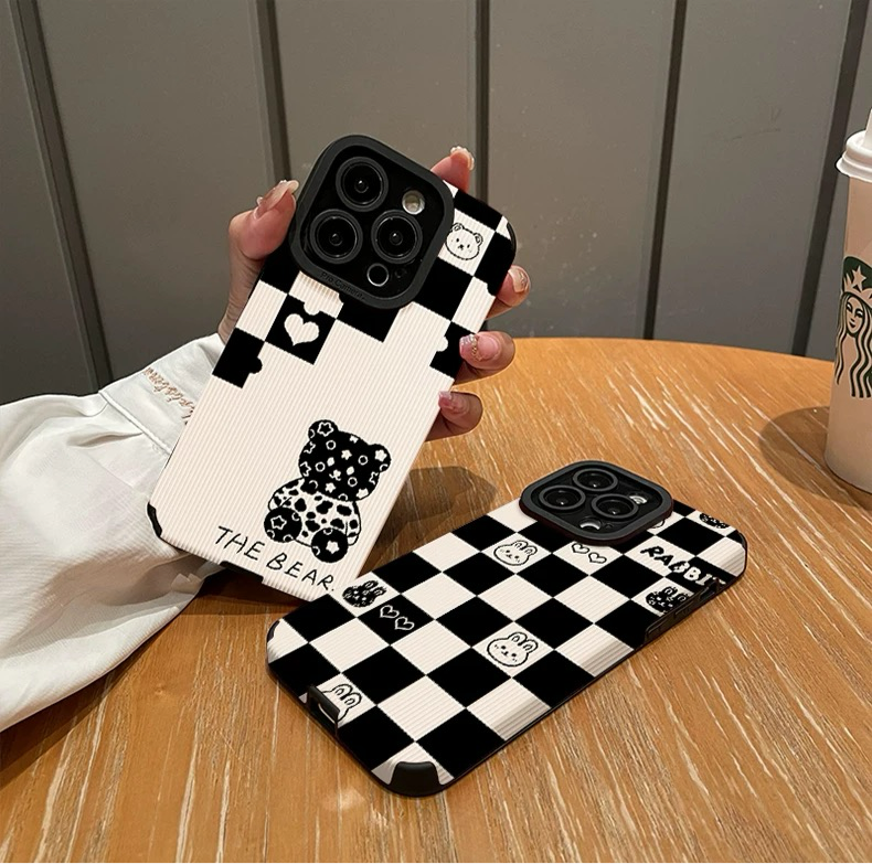 Cute Animal Checkerboard Phone Case