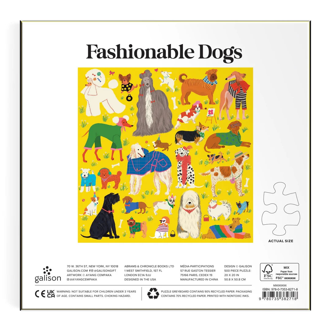 Fashionable Dogs 500 Piece Puzzle Galison