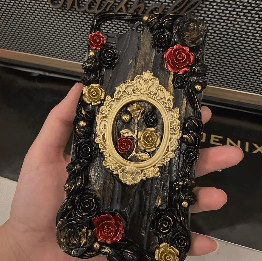 Handmade Custom Baroque Rose Phone Case V Boutique Studio