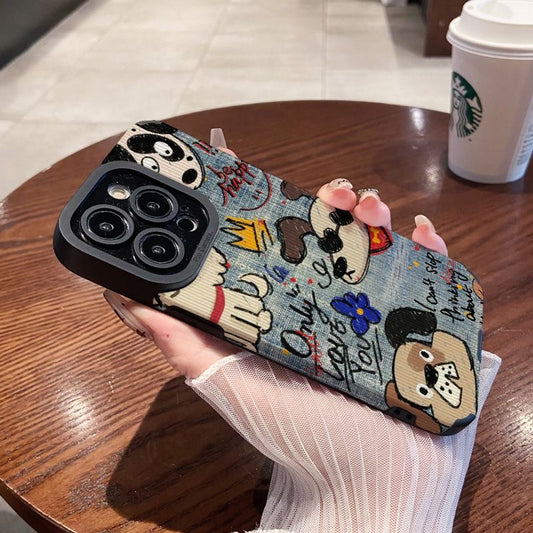 Playful Puppies Denim Phone Case