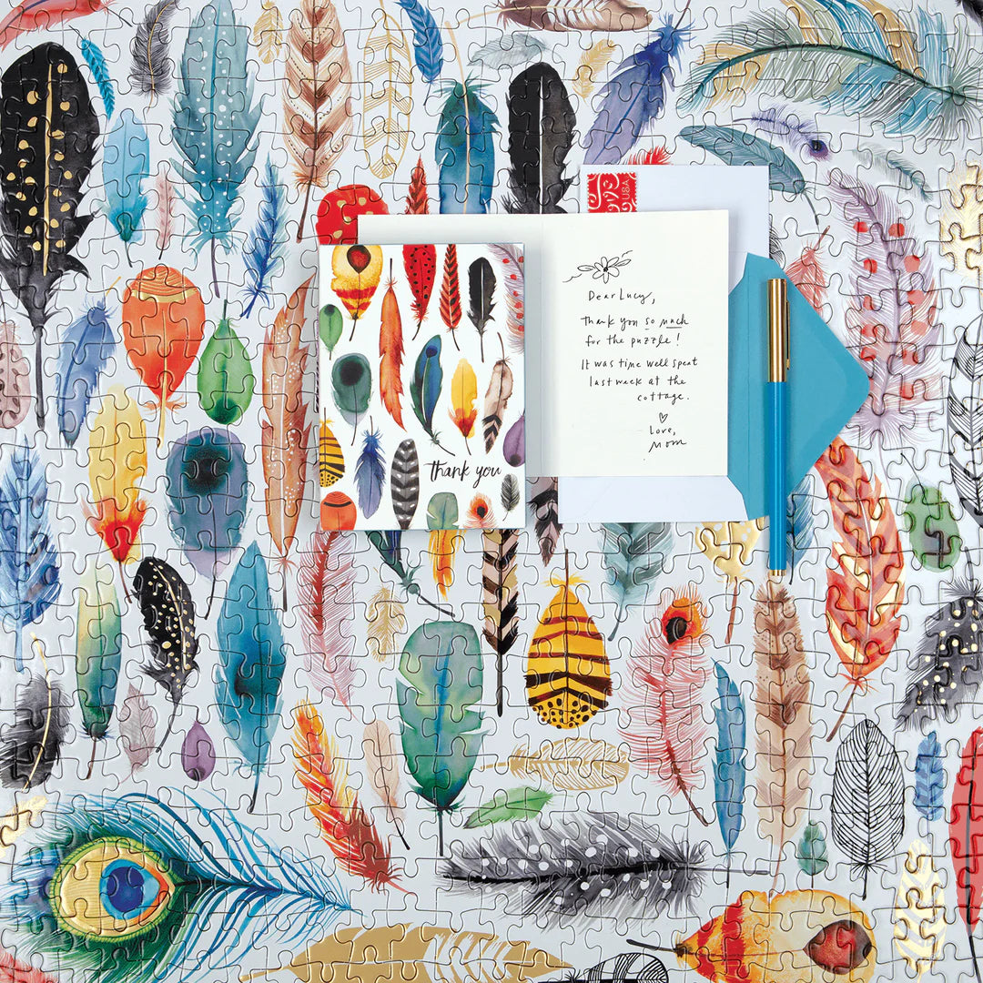 Feathers 500 Piece Foil Jigsaw Puzzle Galison