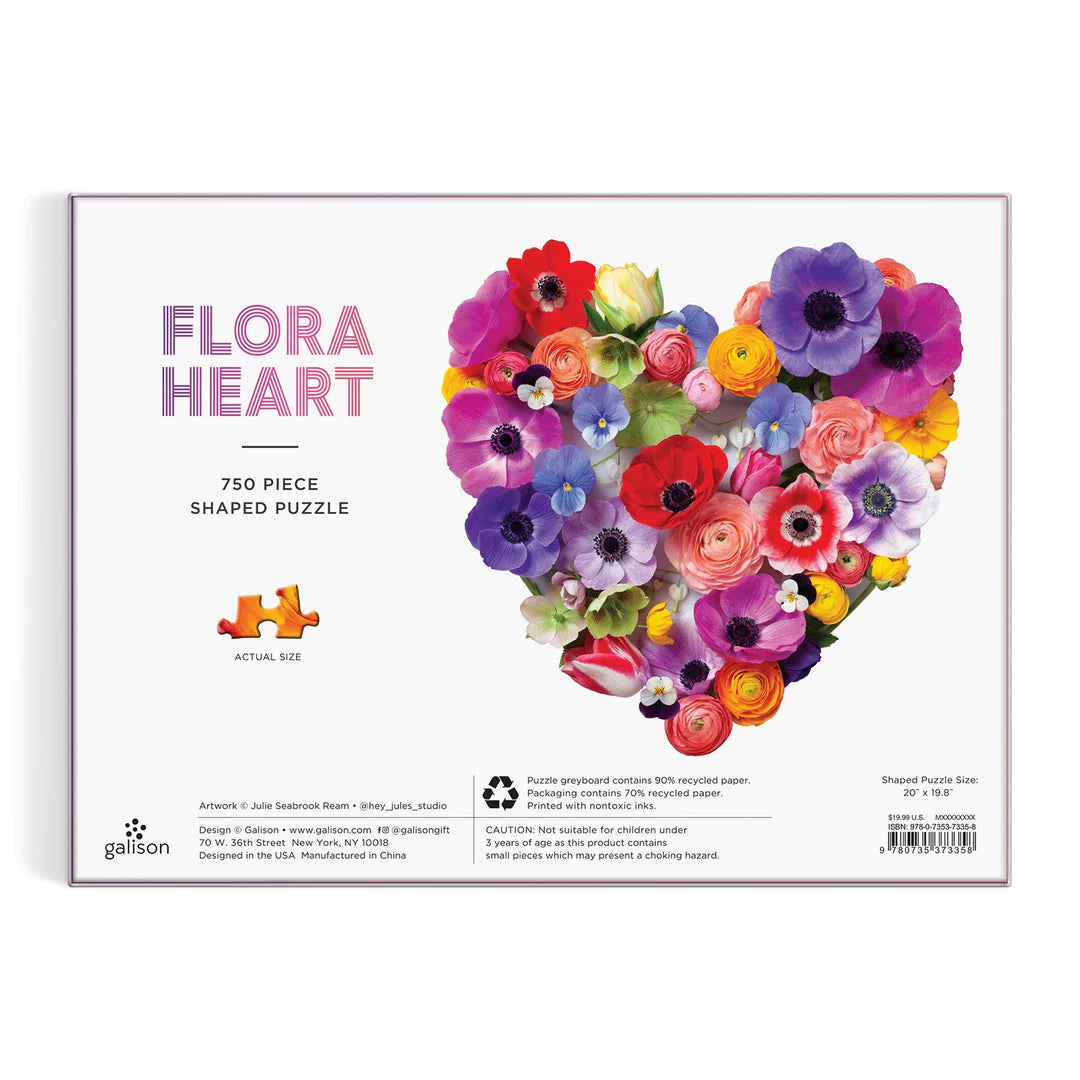Flora Heart 750 Piece Shaped Puzzle V Boutique Studio