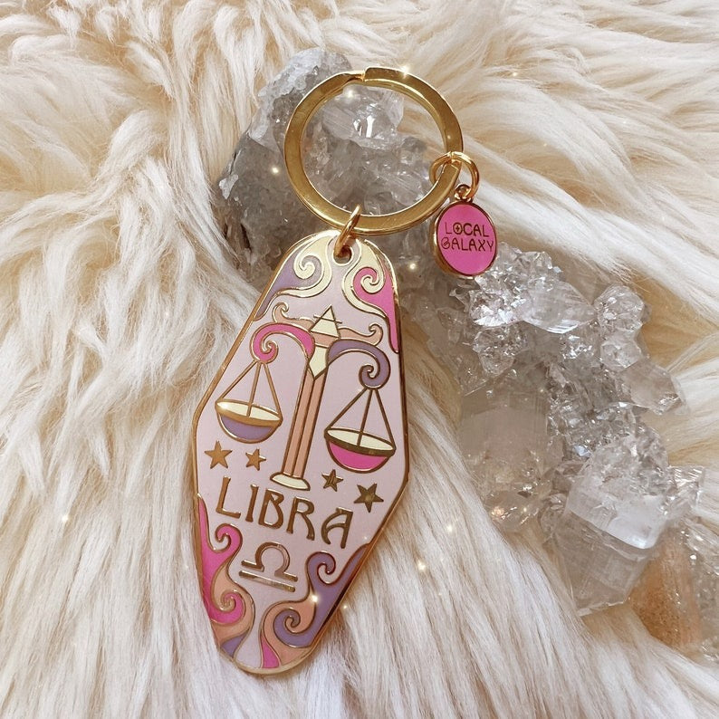 Zodiac Motel Keychain – Vintage Astrology Sign Gift