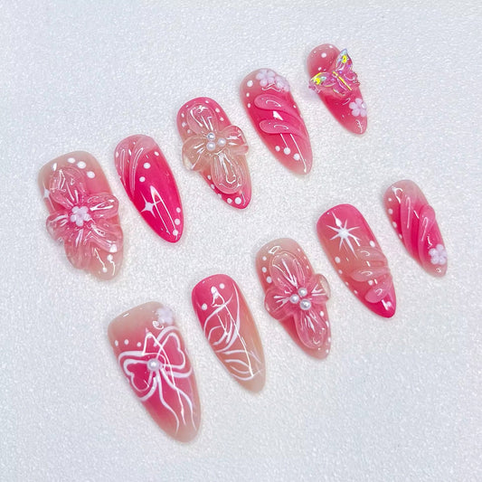 Pink Paradise Press-on Nails V Boutique Studio