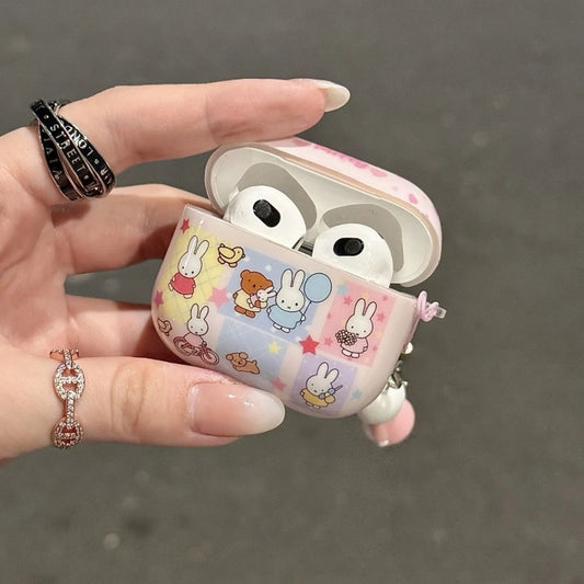 Kawaii Bunny AirPods Case with Charm