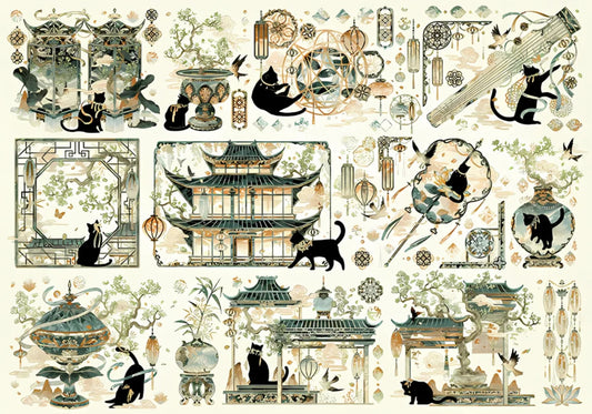 Botop Fusion Song Dynasty Black Cat 1000 Piece Jigsaw Puzzle