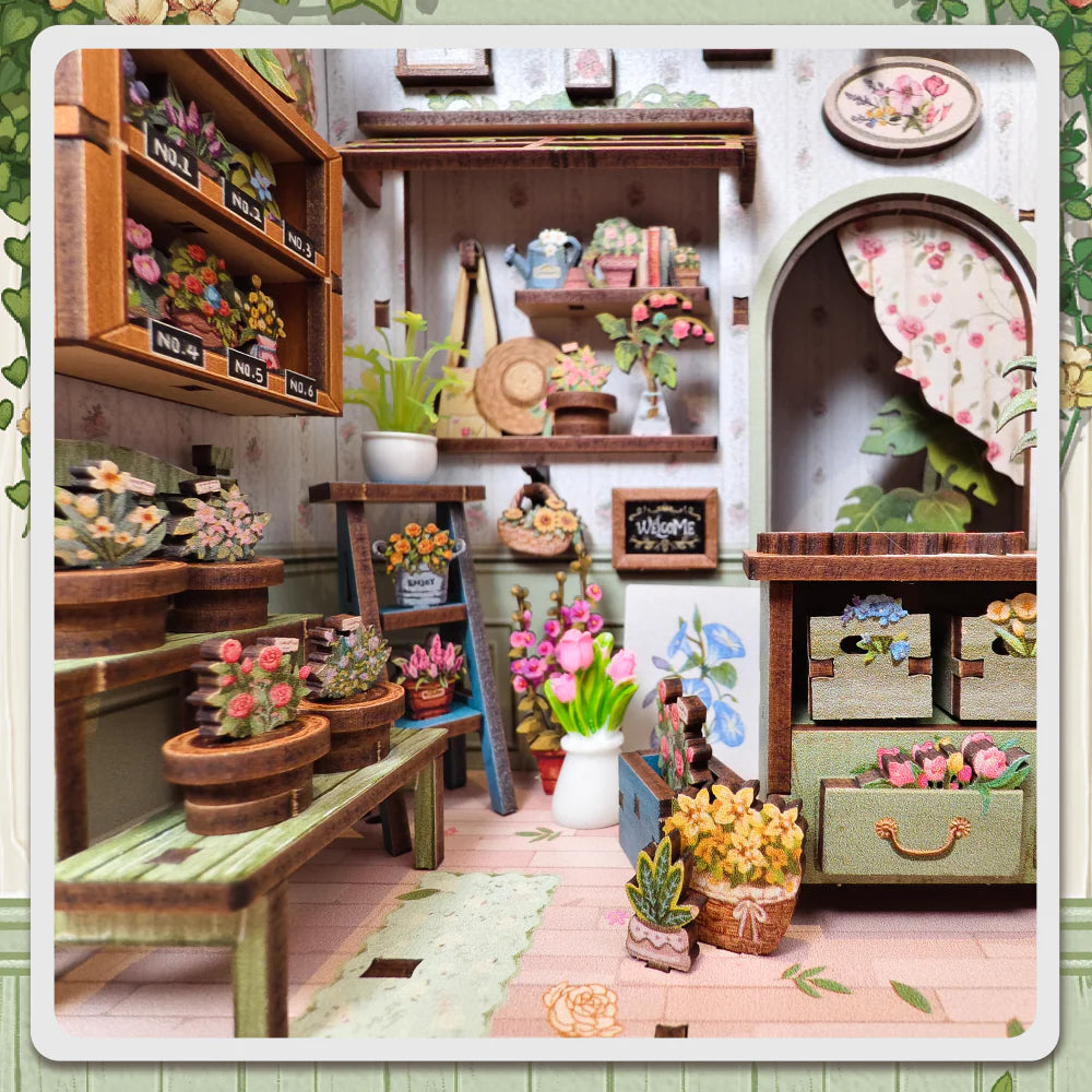 Champs-Élysées Florist – DIY Wooden Miniature Book Nook Kit