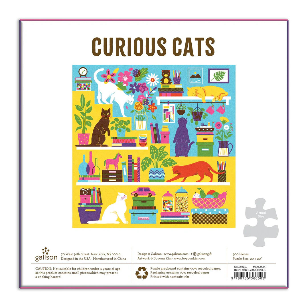 Curious Cats 500 Piece Jigsaw Puzzle Galison