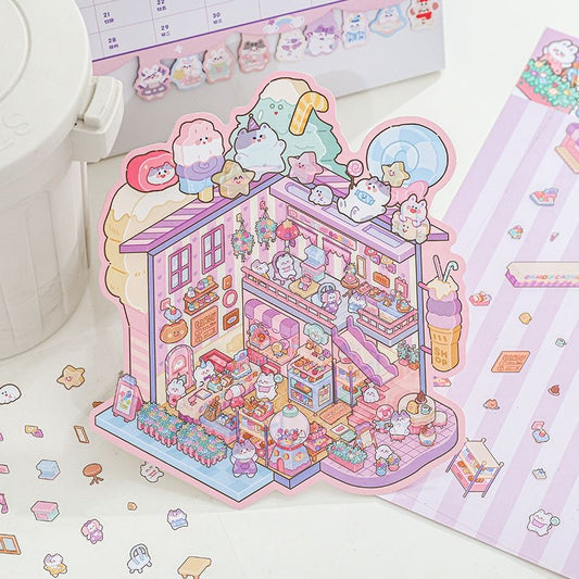Kawaii Candy House Sticker – Miniature Scene for DIY & Crafts