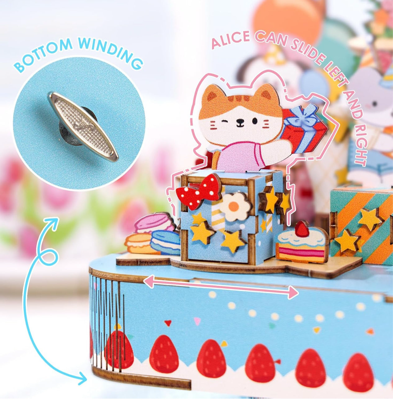 DIY Birthday Cake Music Box – 141pcs Puzzle Kit