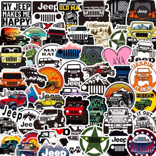 Jeep Car Graffiti Stickers - 50Pcs