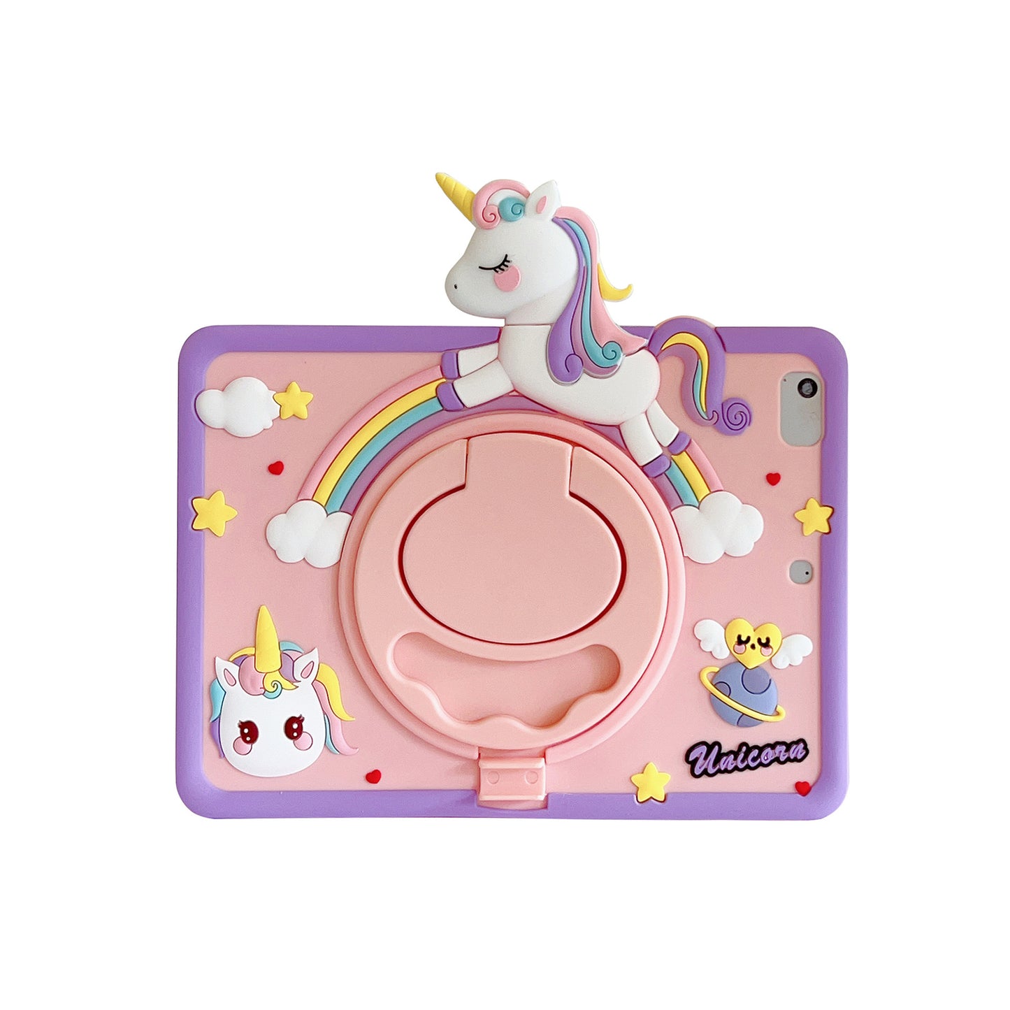 Cute Unicorn iPad Case with 360° Rotating Stand – Shockproof & Fun