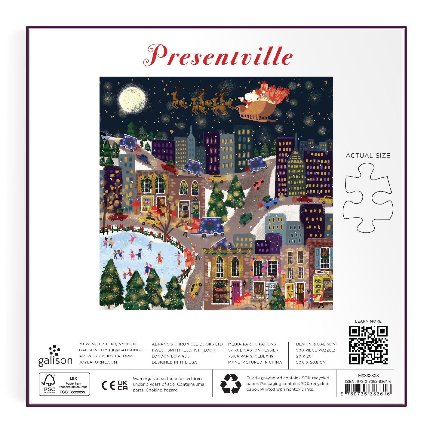 Joy Laforme Presentville 500 Piece Foil Puzzle Galison