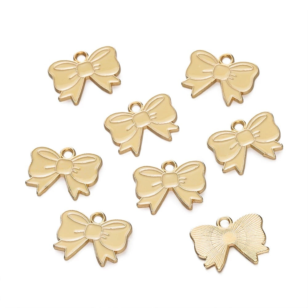 Colorful Bow Alloy Charms for Jewelry Making - Cute DIY & Craft Projects (Set of 8)