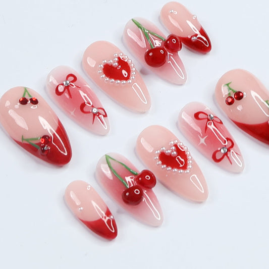 Cherry Blossom Love Press-on Nails V Boutique Studio